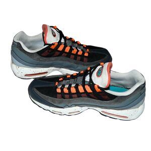 Nike Air Max 95 Black Speckled Sneakers Shoes Men's 10 Orange Gray CZ0191-001